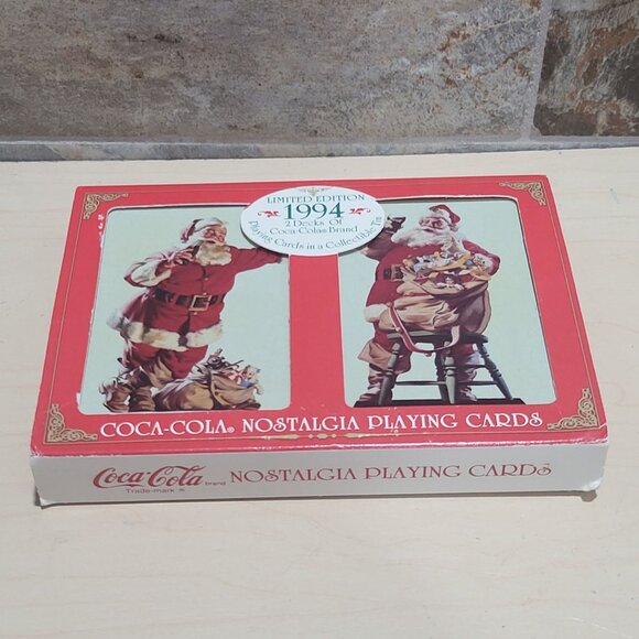 Coca Cola Playing Cards Santa 2 Decks In A Collectible Tin 1994 Limited Edition - Picture 6 of 9